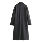 Ramona™ elegant women's coat by Les Odettes, soft, loose-fit, long autumn-winter casual fashion coat with versatile style.