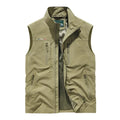 Men’s water-resistant insulated outdoor utility vest by Les Odettes, featuring a padded bodywarmer design for outdoor activities.