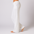 Women’s linen blend loose fit trousers by Les Odettes with an adjustable drawstring, shown in a relaxed, comfortable fit.