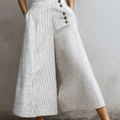 Women’s High Waist Striped Wide Leg Trousers with Lightweight Fabric