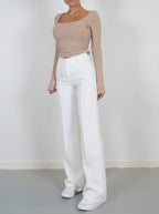 Women’s High Waisted Wide Leg Trousers with Structured Fit