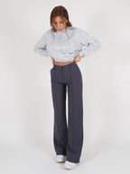 Women’s High Waisted Wide Leg Trousers with Structured Fit