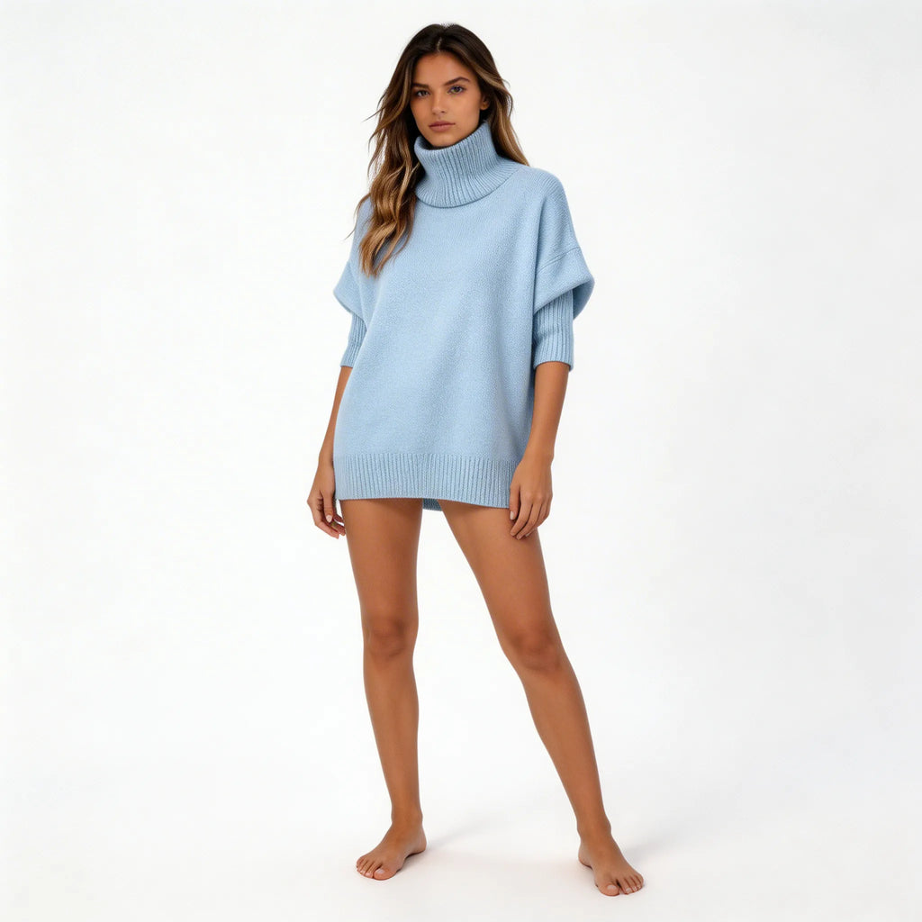 Women’s Classic Turtleneck Knit Sweater – Slim Fit Long Sleeve