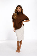Women’s Classic Turtleneck Knit Sweater – Slim Fit Long Sleeve