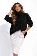 Women’s Classic Turtleneck Knit Sweater – Slim Fit Long Sleeve
