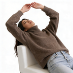 Women’s Oversized High-Neck Knit Sweater – Relaxed Winter Layer