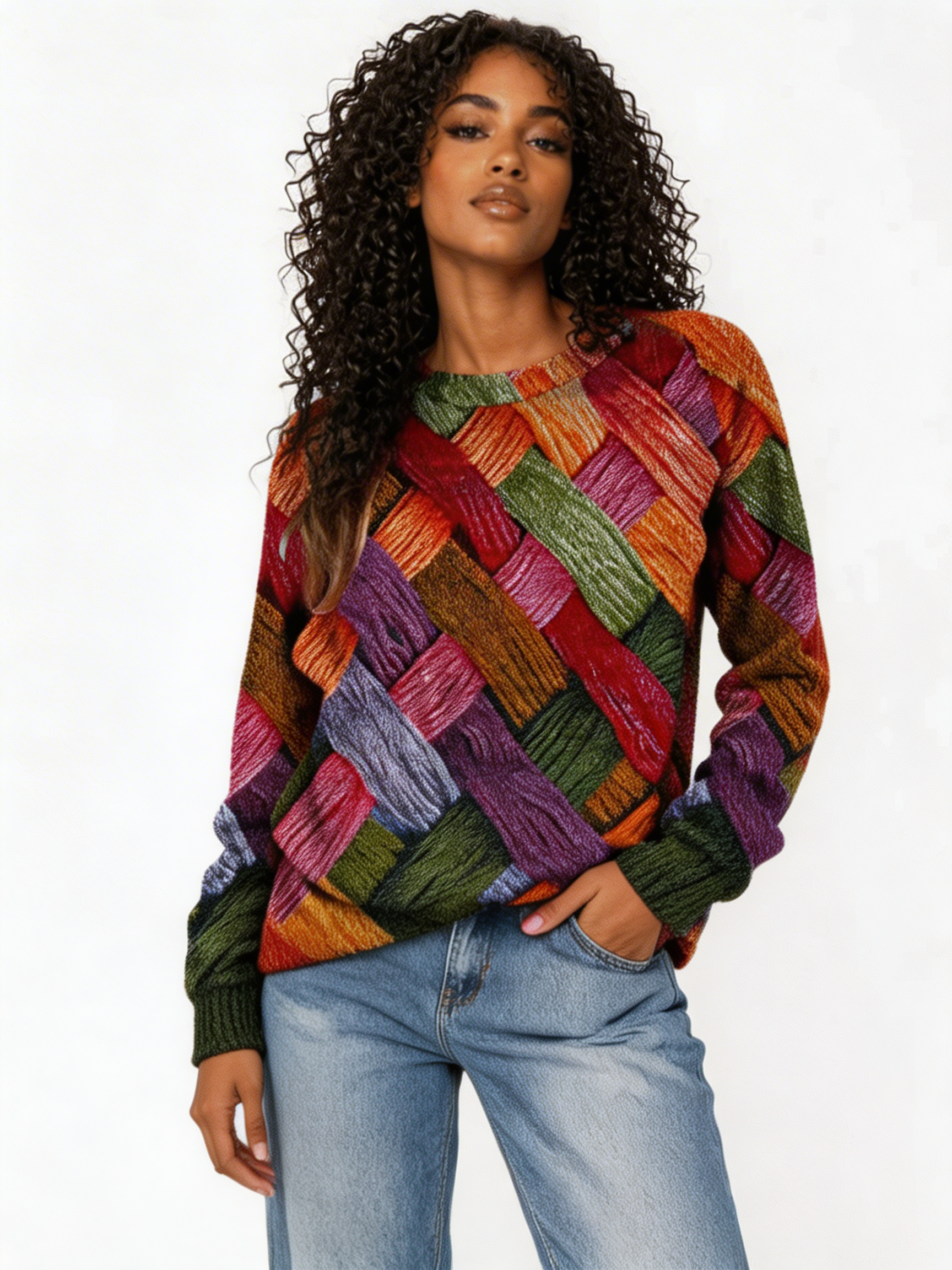 Women’s Acrylic Knit Sweater – Comfortable Everyday Fit