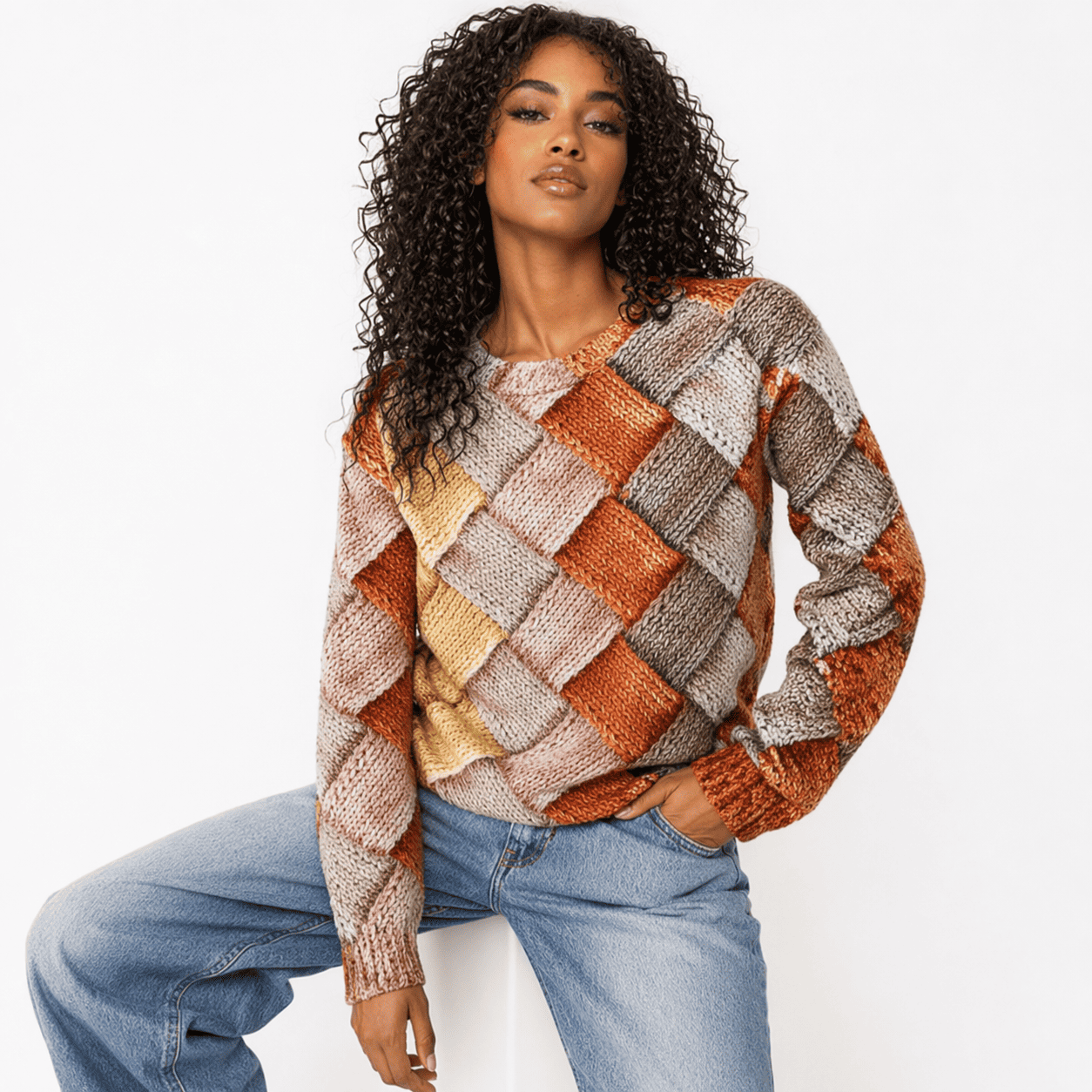 Women’s Acrylic Knit Sweater – Comfortable Everyday Fit