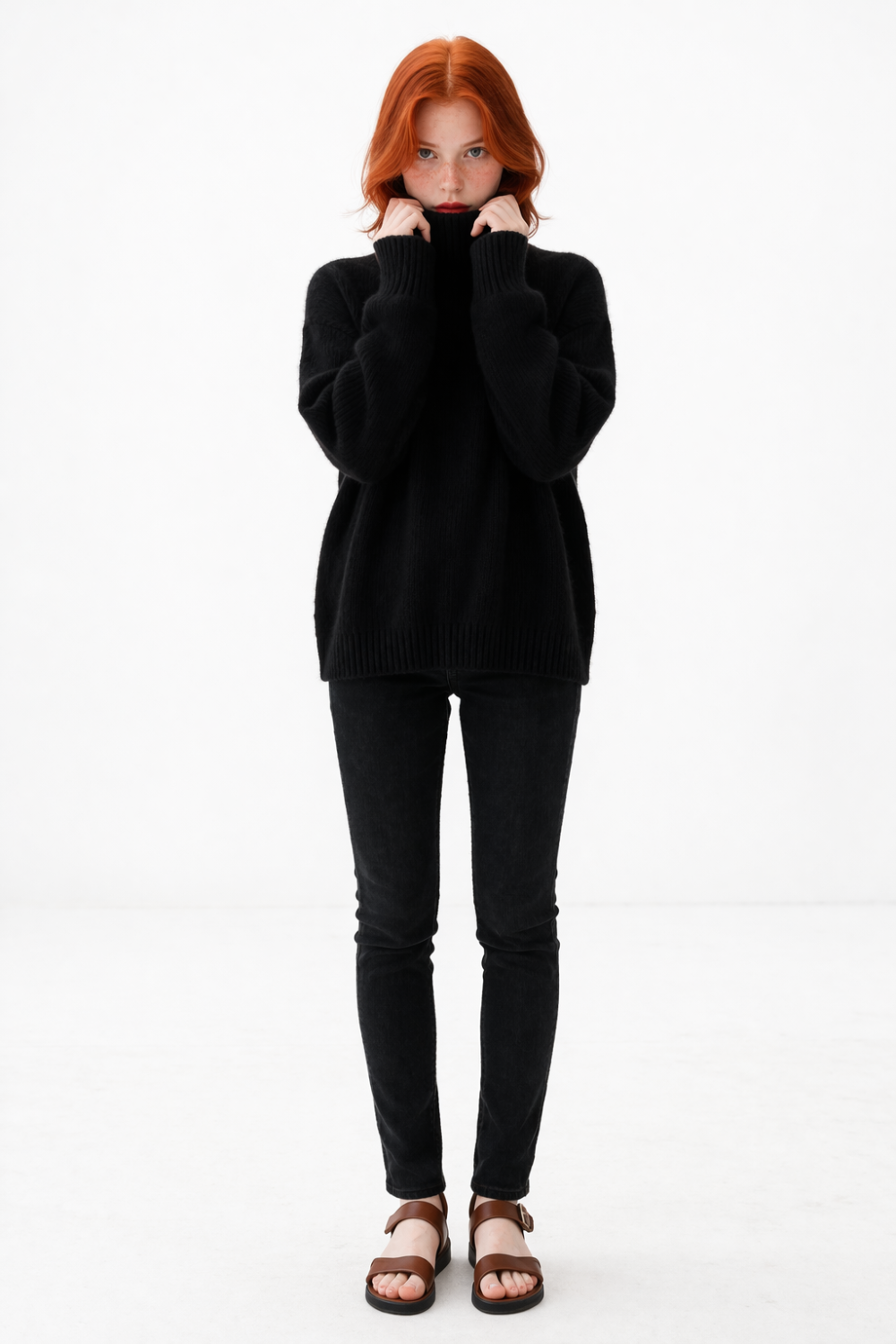Women’s Classic Turtleneck Knit Sweater – Everyday Structured Layer