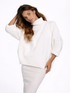 Women’s Classic Turtleneck Knit Sweater – Slim Fit Long Sleeve