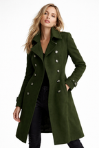 Women’s Double Breasted Trench Coat with Mid-Length Tailored Fit