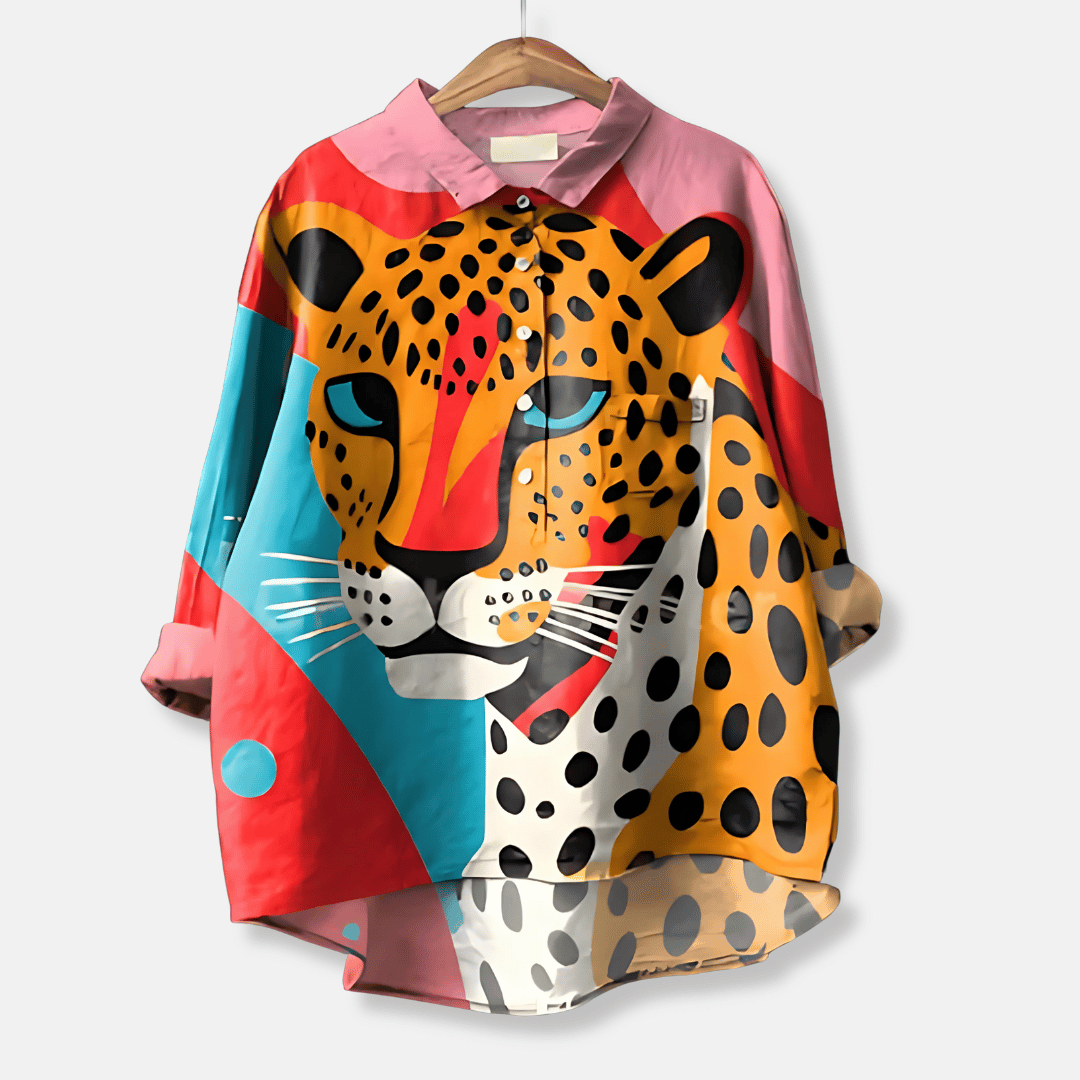 Women’s Floral Longline Button Front Loose Blouse