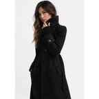 Women’s Quilted Trench Coat with Adjustable Waist