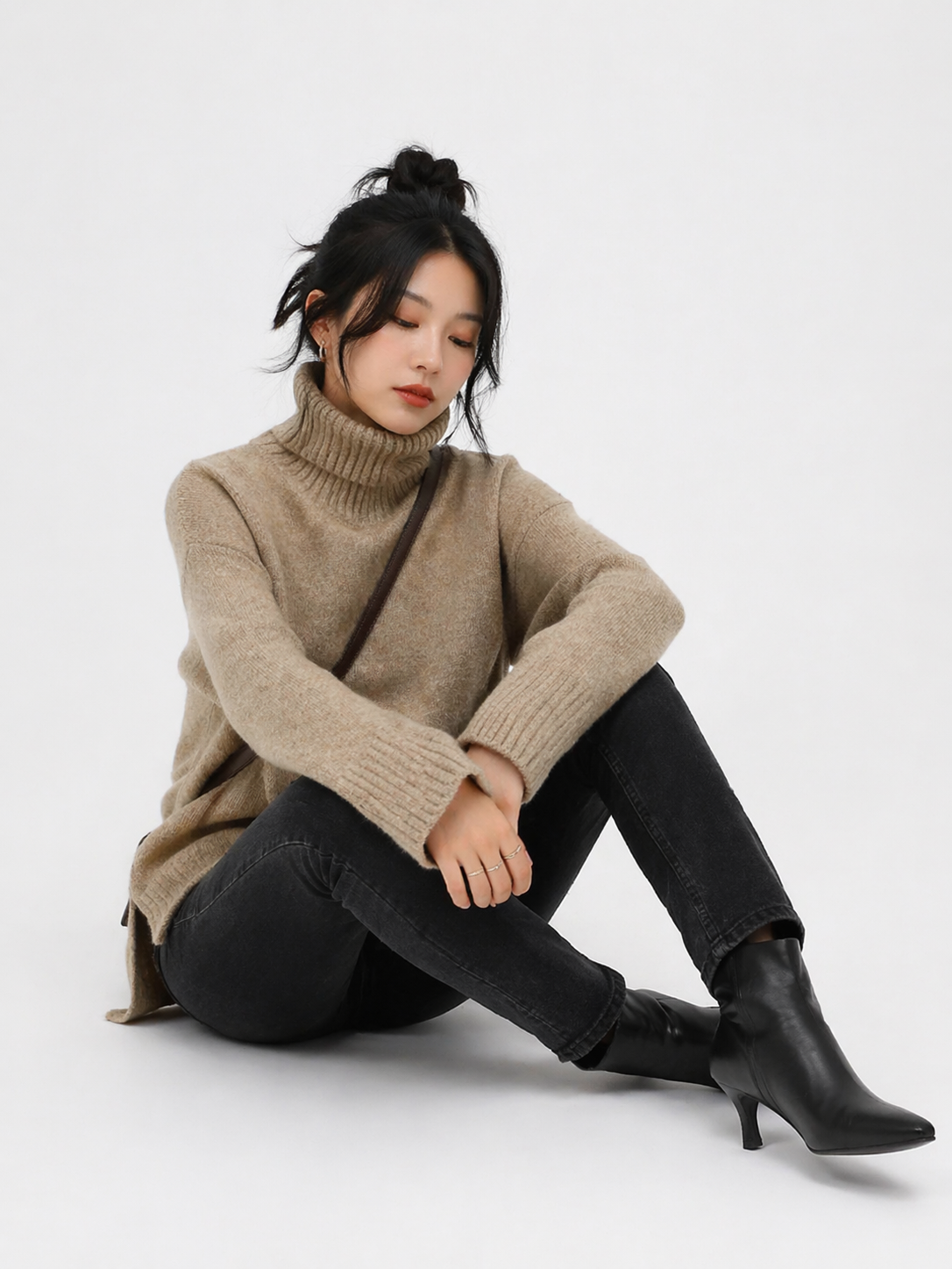 Women’s Ribbed Turtleneck Pullover Sweater – Relaxed Layer