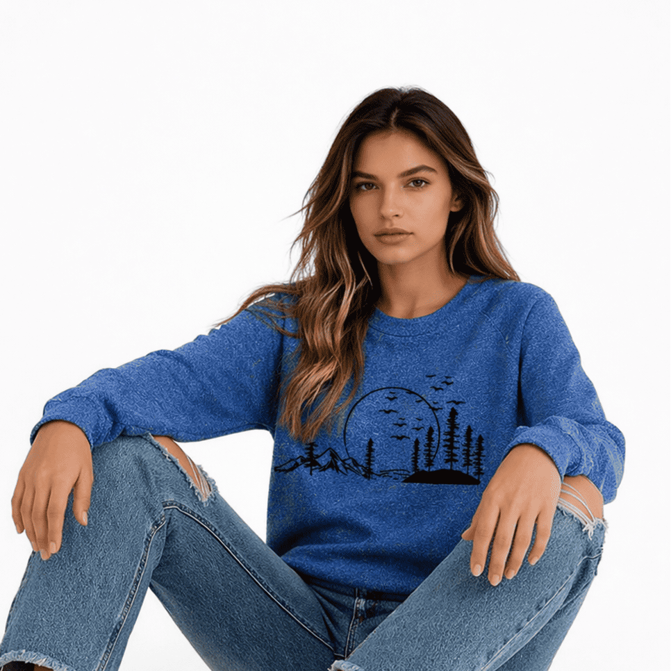 Women’s Round Neck Lightweight Sweater – Nature-Inspired Design
