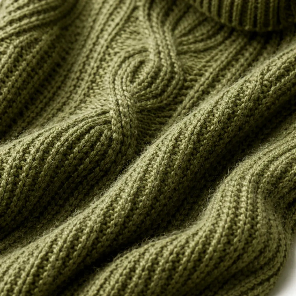 Women’s Twist-Knit High Collar Sweater – Relaxed Winter Layer