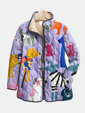 Les Odettes Ellie™ casual quilted jacket in neutral fabric, featuring a relaxed fit and stylish quilting pattern.