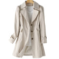 Women’s Water-Resistant Mid-Length Trench Coat with Adjustable Belt