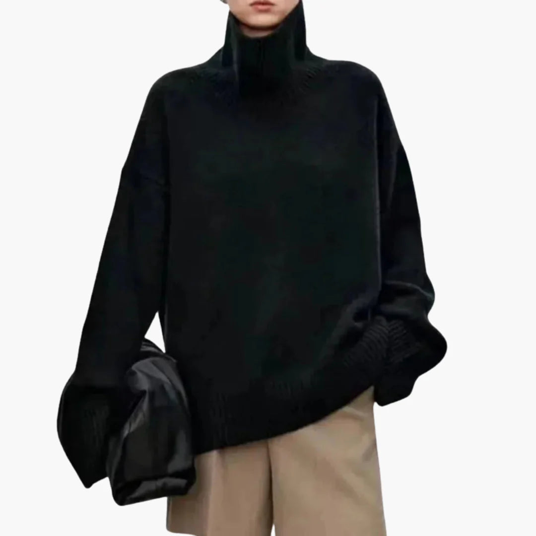 Women’s Oversized High-Neck Knit Sweater – Relaxed Winter Layer