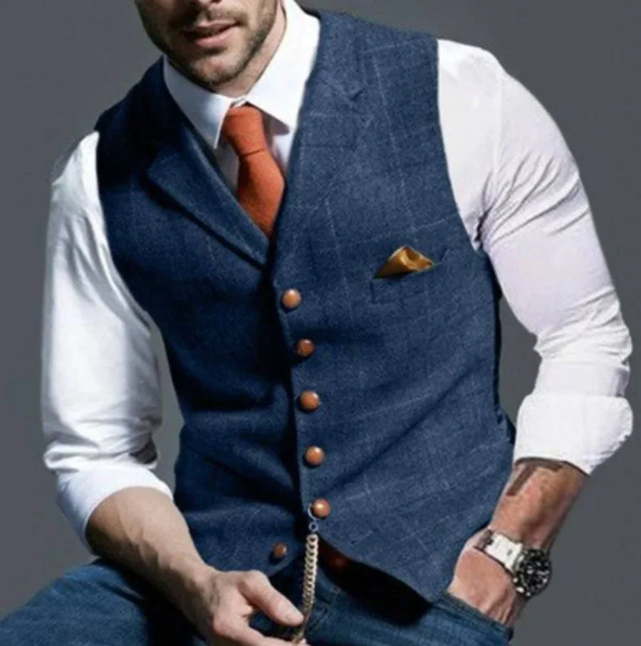 Men’s Formal Waistcoat Vest – Classic V-Neck Suit Vest for Business & Events