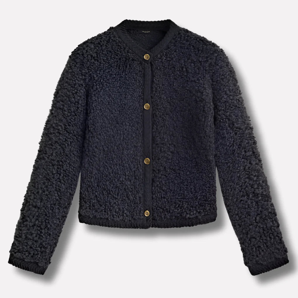 Women’s Teddy Knit Button Cardigan – Textured Relaxed Fit