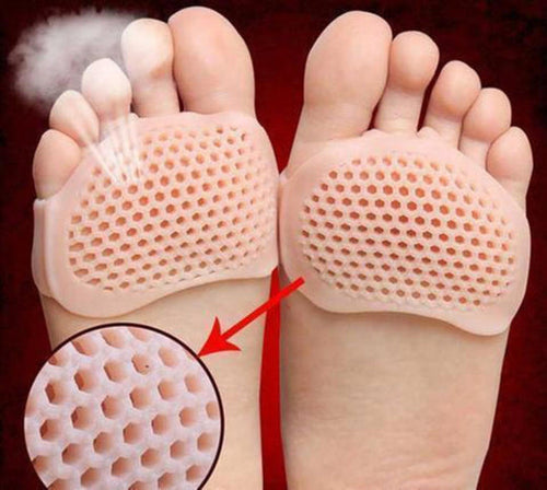 Pair of breathable gel metatarsal pads from Les Odettes for foot cushion support and comfort in a set of two.