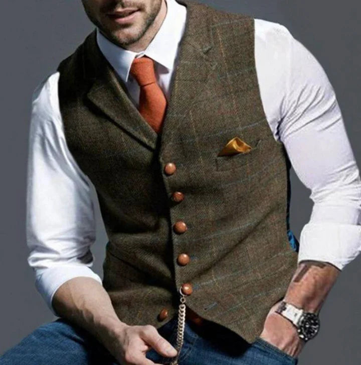 Men’s Formal Waistcoat Vest – Classic V-Neck Suit Vest for Business & Events