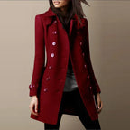 Women’s Double Breasted Trench Coat with Mid-Length Tailored Fit