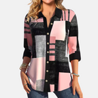 Women’s Check Pattern Lightweight Relaxed Fit Blouse Top