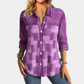 Women’s Check Pattern Lightweight Relaxed Fit Blouse Top