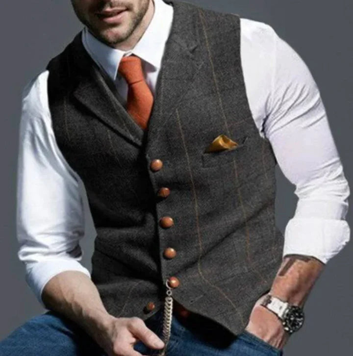Men’s Formal Waistcoat Vest – Classic V-Neck Suit Vest for Business & Events