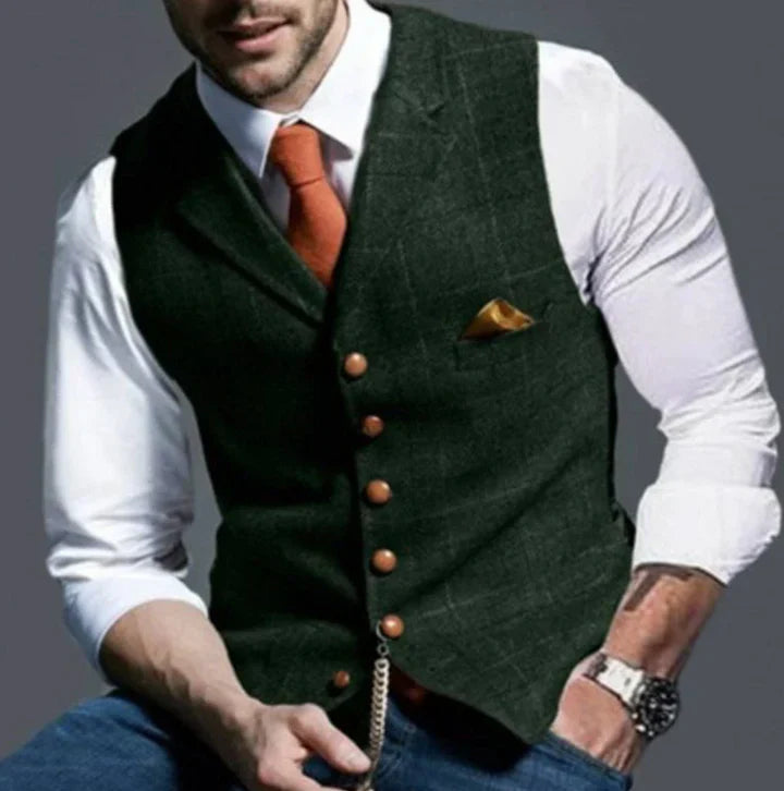 Men’s Formal Waistcoat Vest – Classic V-Neck Suit Vest for Business & Events