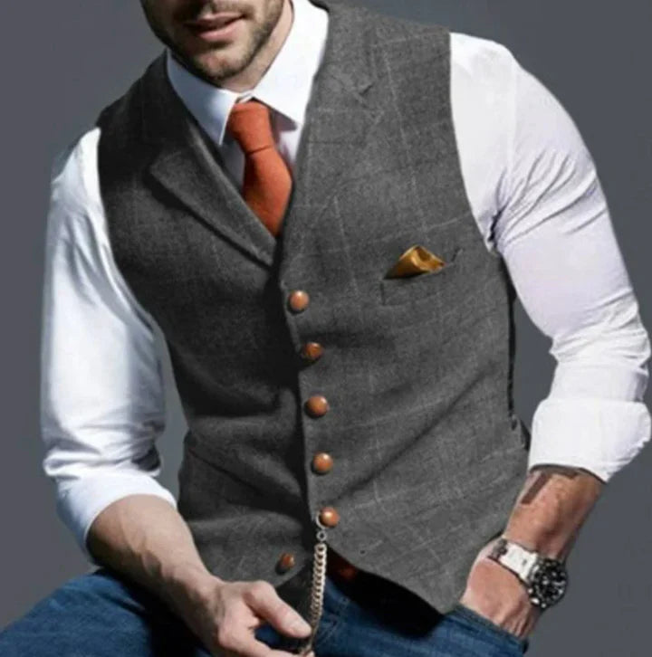 Men’s Formal Waistcoat Vest – Classic V-Neck Suit Vest for Business & Events