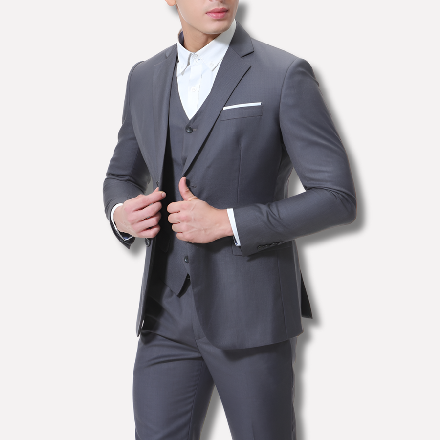 Men’s Slim Fit 3-Piece Suit – Blazer Waistcoat Trousers Formal Set