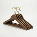 LesOdettes Atelier Noir Gold Walnut Wooden Hangers – Set of 5