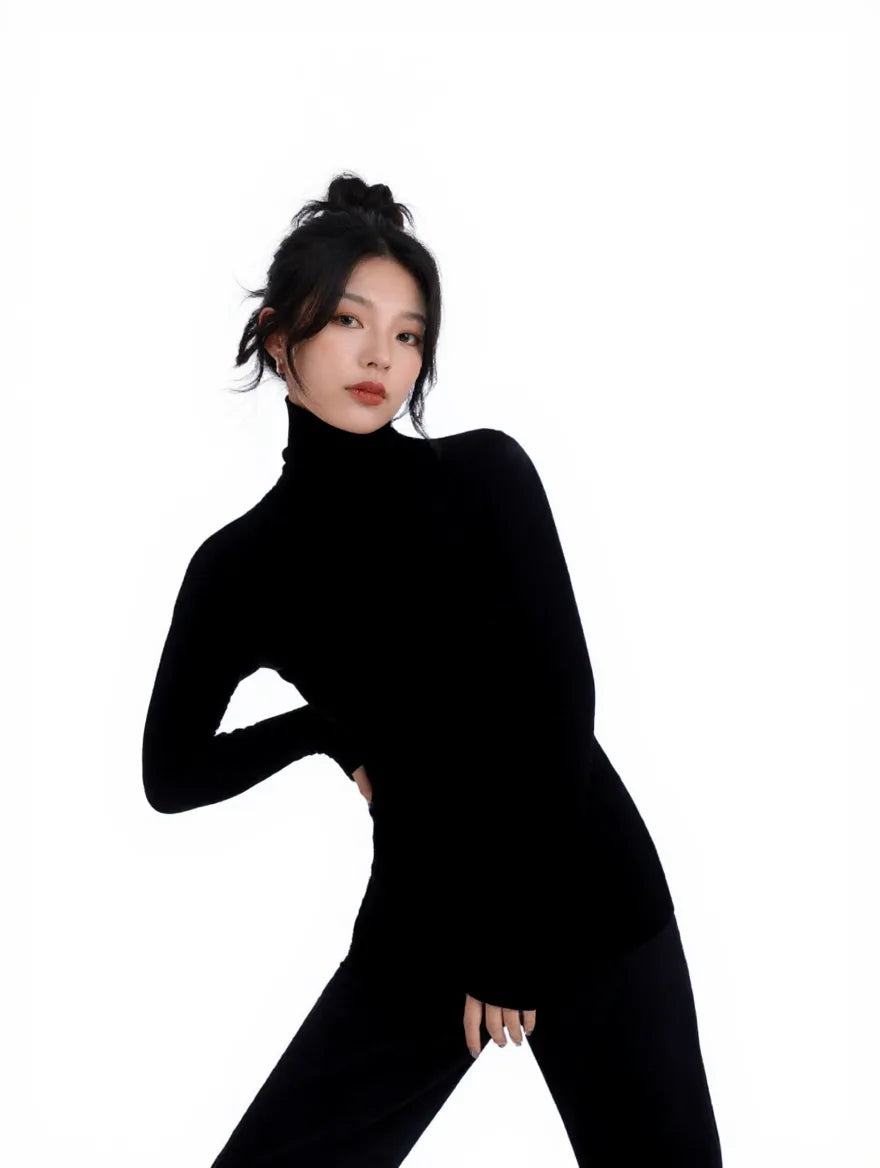 Women’s Argyle Wool Turtleneck Sweater – Soft Autumn/Winter Layer