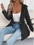 Les Odettes Aleah reversible coat featuring stylish leopard print, shown with both the printed and solid sides visible.