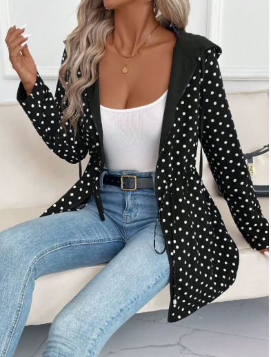 Les Odettes Aleah reversible coat featuring stylish leopard print, shown with both the printed and solid sides visible.