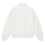 Racing Jacket Padded Nylon Embroidered Streetwear -White