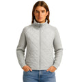 Quilted Hybrid Jacket Knit Sleeves Lightweight Insulated - Gray