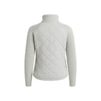Quilted Hybrid Jacket Knit Sleeves Lightweight Insulated - Gray