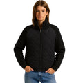 Quilted Hybrid Jacket Knit Sleeves Lightweight Insulated - Black