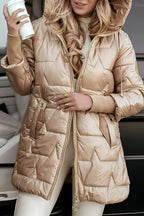 Les Odettes Raven™ stylish winter coat displayed on a model, featuring a tailored fit, warm fabric, and modern design.
