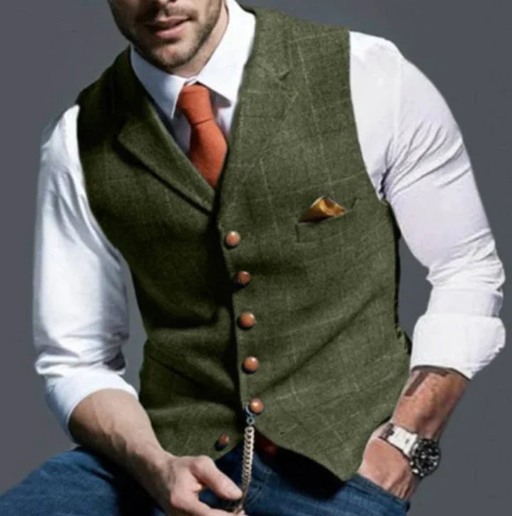 Men’s Formal Waistcoat Vest – Classic V-Neck Suit Vest for Business & Events
