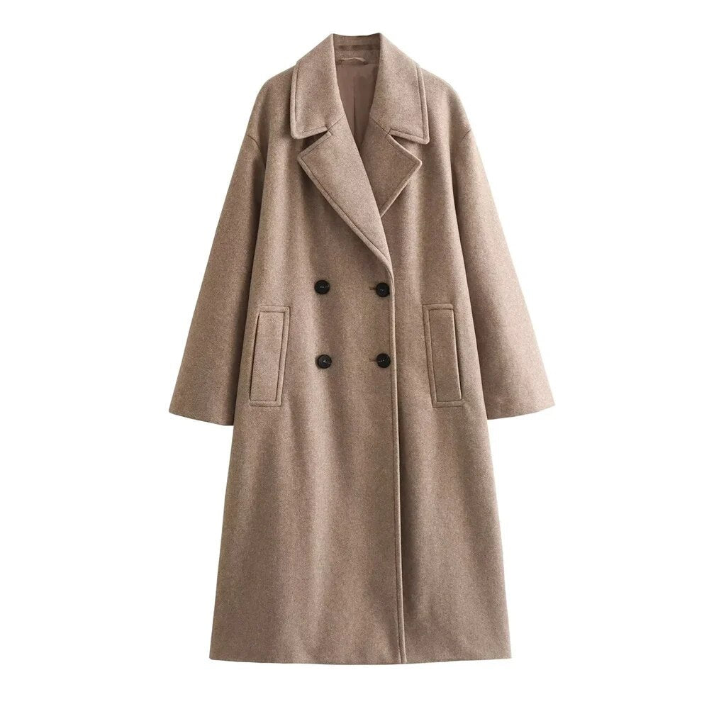 Ramona™ elegant coat by Les Odettes shown in image with tailored fit, classic collar, and stylish design.