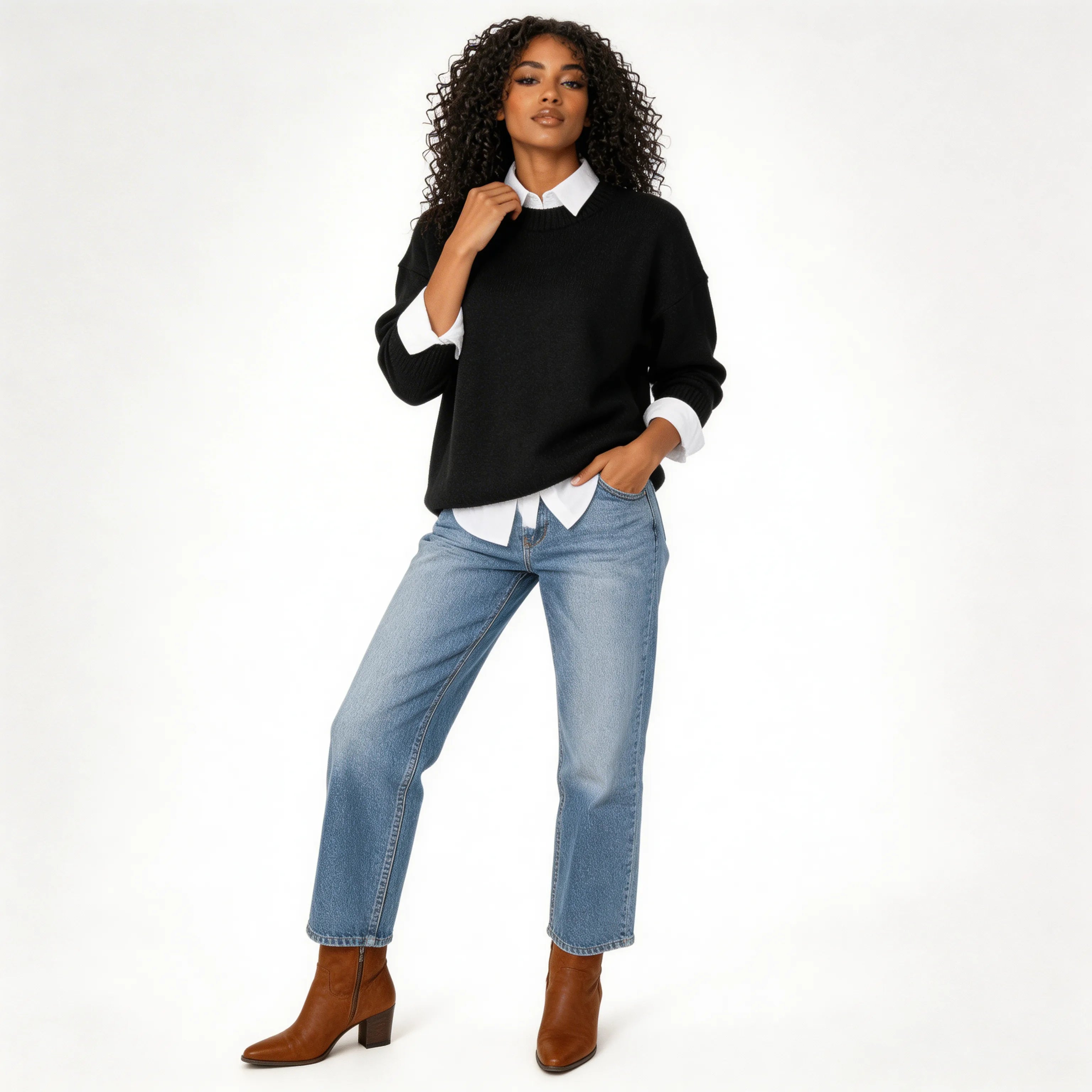 Women’s Classic Knit Sweater – Standard Pullover Layer