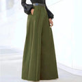 Women’s High Waist Wide-Leg Trousers in Solid Color with Flowing Fit