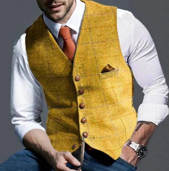 Men’s Formal Waistcoat Vest – Classic V-Neck Suit Vest for Business & Events